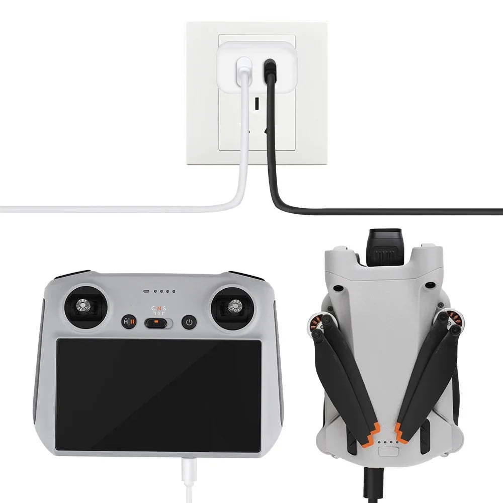 30W  Charger with Type-C Cable Dual-Port Charging for  Mini 2/Mini 3 Pro Charging Parts