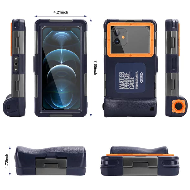 UrbanX Professional [15m/50ft] Swimming Diving Surfing Snorkeling Photo Video Waterproof Protective Case Underwater Housing for  30  And all Phones Up to 6.9 Inch  with Lanyard