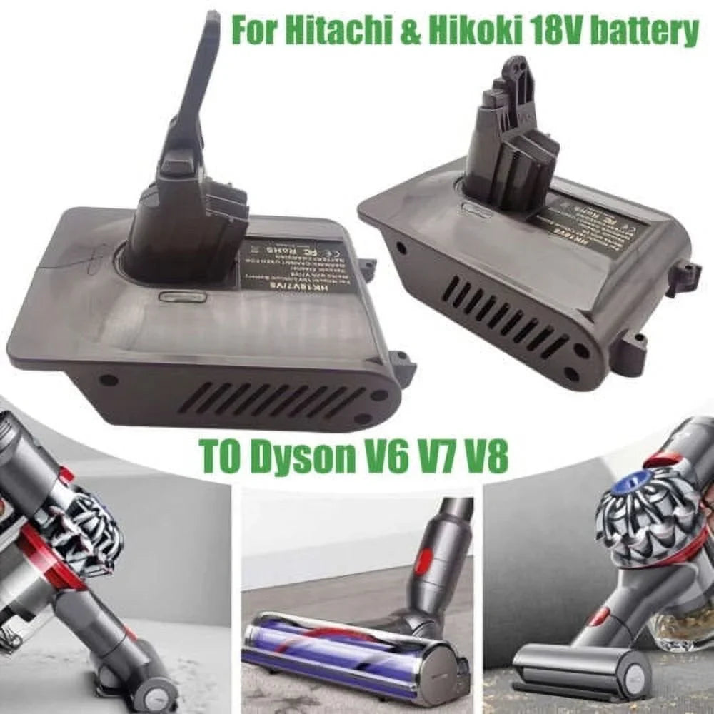 Battery Adapter Converter for Hitachi & Hikoki 18V Battery to for Dyson V7/V8 Motorhead Fluffy