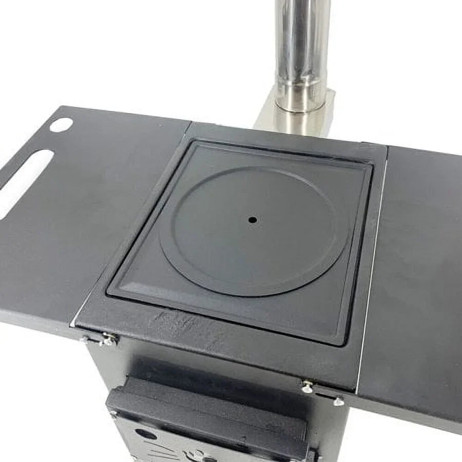 Portable Outdoor Wood Stove with Chimney Pipe, Cooking Heating Tool for Camping & Wild Survival