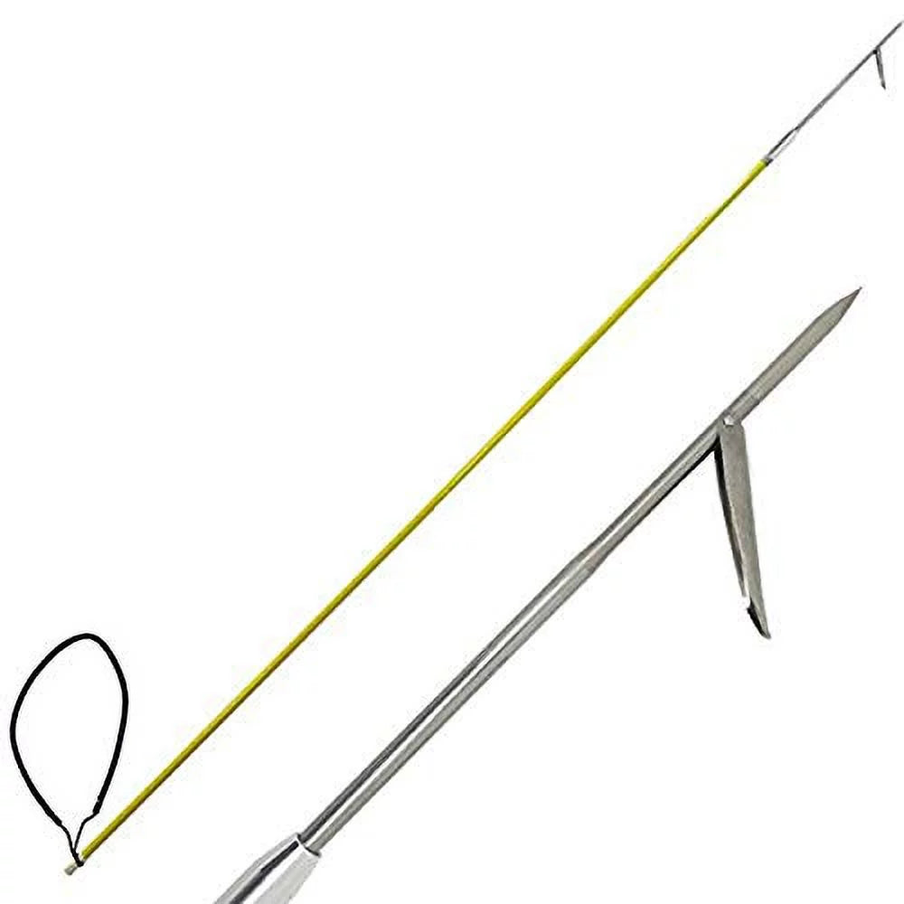 7' One Piece Spearfishing Fiber Glass Pole Spear w/ 1 Prong Single Barb Tip