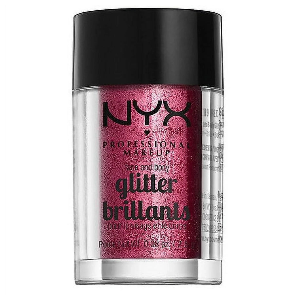 Professional Makeup Face & Body Glitter, Red 0.08 oz Pack of 2