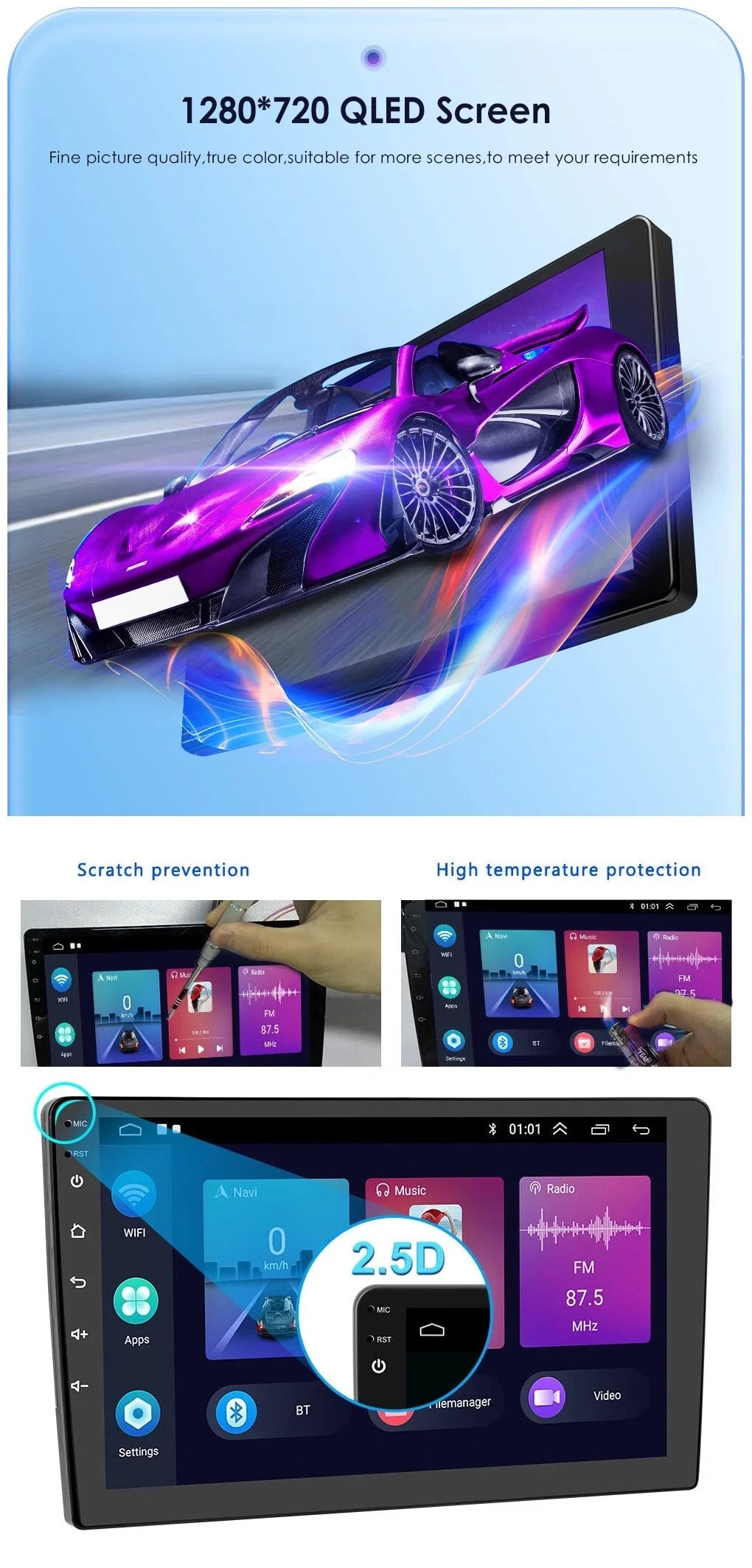 10.1" Touch Screen Android 12  Navigation Bluetooth Double 2 Din Car Stereo Radio Head Unit 2+32GB Carplay For 2003 2004 2005 2006 2007 Honda Accord
