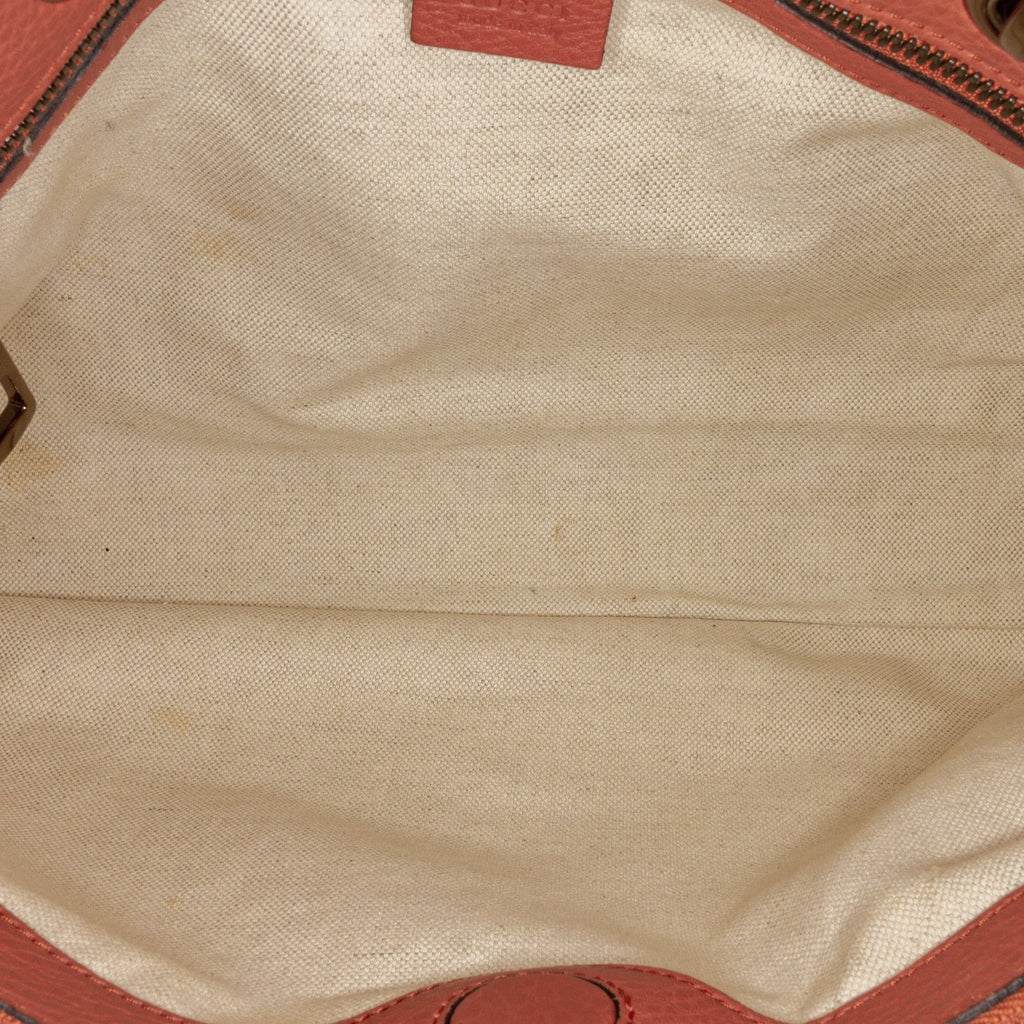 Pre-Owned Authenticated Gucci Bamboo Shopper Satchel Calf Leather Pink Unisex (Fair)