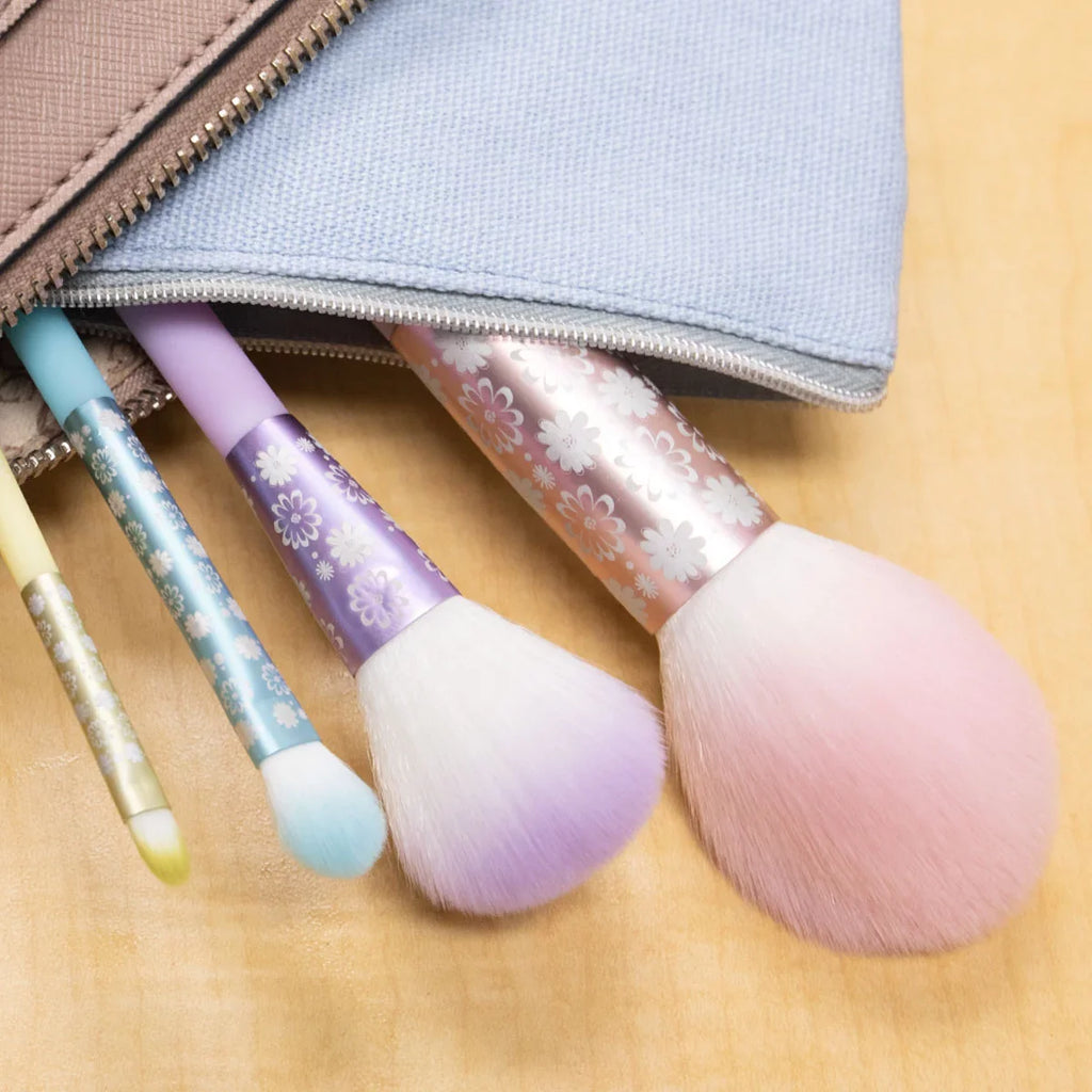 Moda Brush Posh Pastel Complete Face 5pc Makeup Brush Set, Includes Pointed Blush, Highlighter, and Shader Makeup Brushes