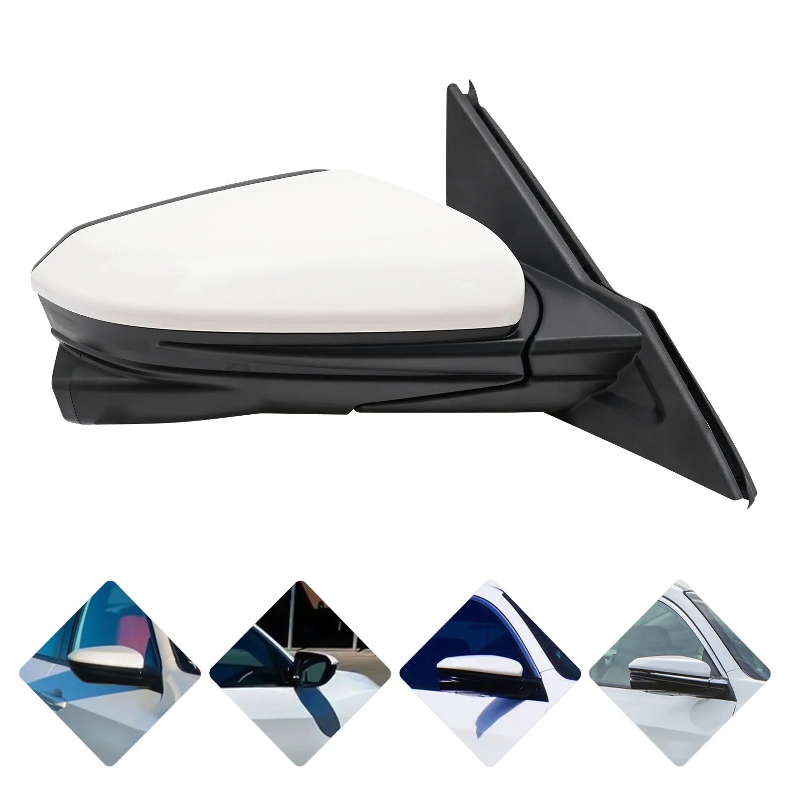 Right Side Mirror Power Heated View Camera Fit 2016-2020 Honda Civic Sedan White