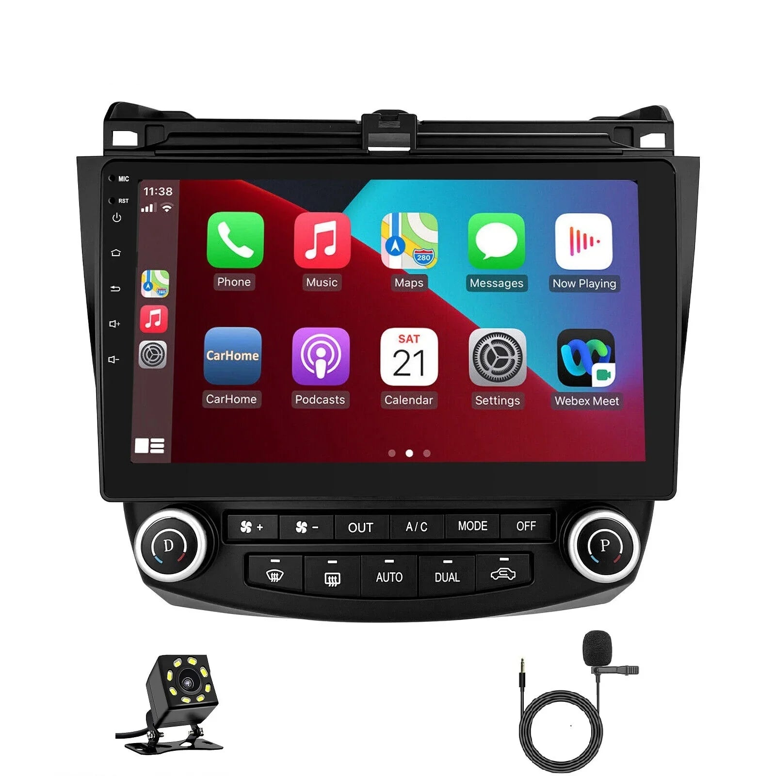 10.1" Touch Screen Android 12  Navigation Bluetooth Double 2 Din Car Stereo Radio Head Unit 2+32GB Carplay For 2003 2004 2005 2006 2007 Honda Accord