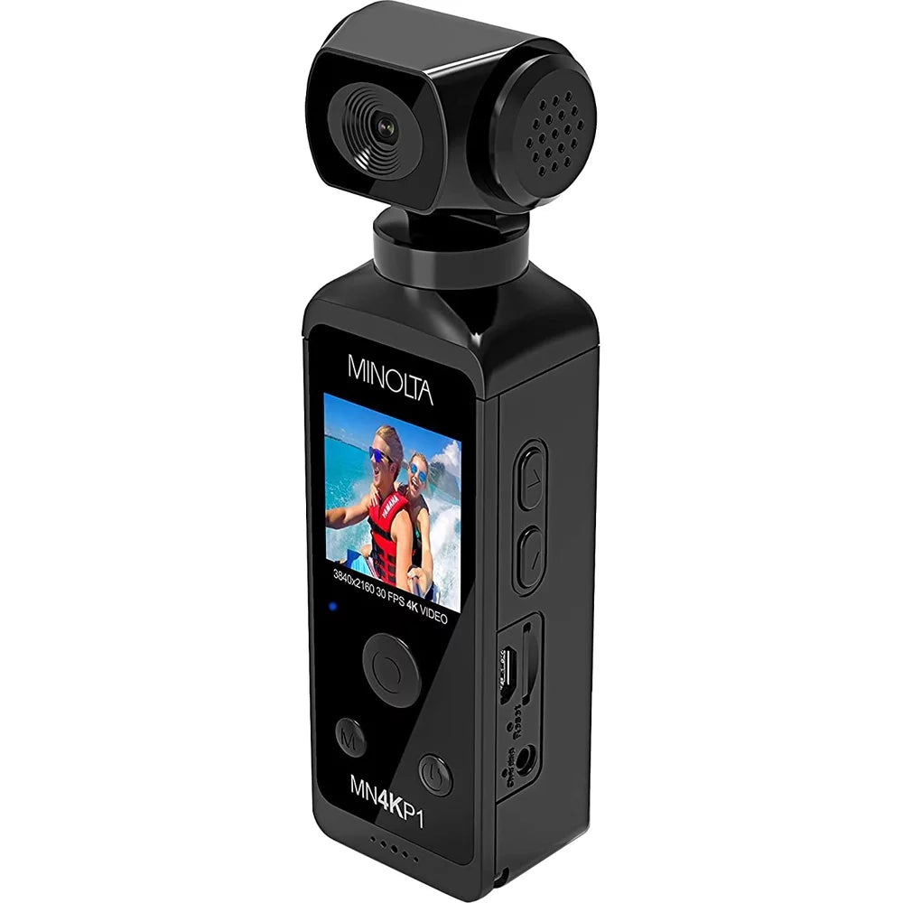 Minolta MN4KP1 4K Ultra  Pocket Camcorder w/WiFi & Waterproof Housing (Black)