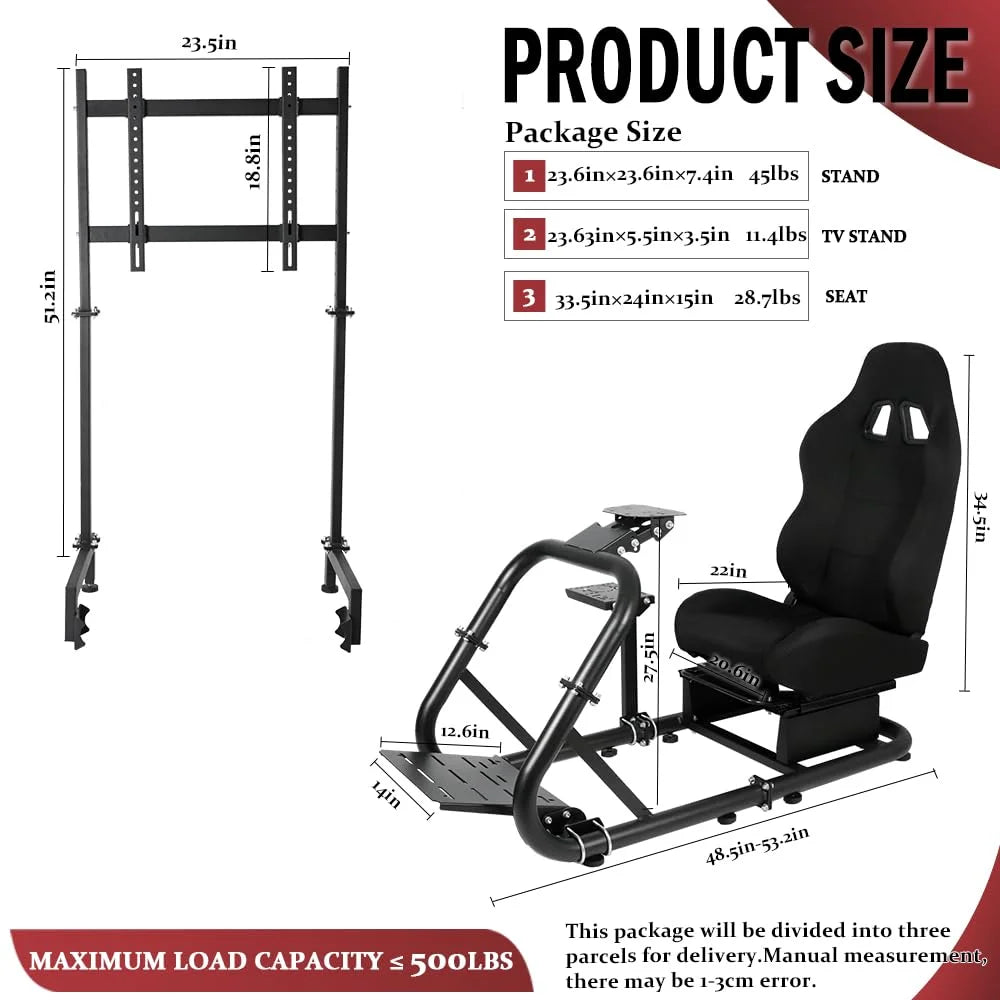 Supllueer G29 Racing Sim Cockpit with  Stand & Seat Fit Logitech G923 G920 Fanatec Thrustmaster