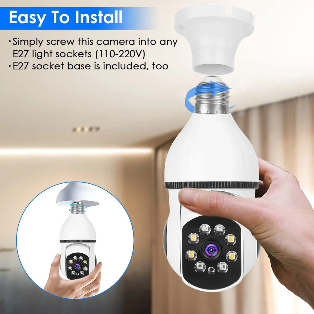Electric Security Surveillance Camera iMounTEK 1080P  Wireless E27 WiFi Bulb Camera 360 Degree Panoramic Motion Tracking Alarm Two-Way Audio Night Vision  Control