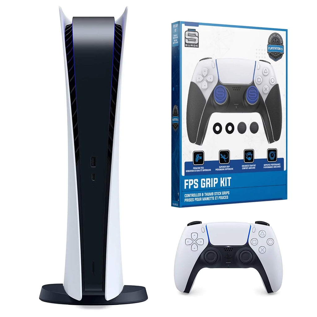 Sony Playstation 5 Digital Version Console with ControlGrip Player Pack Bundle