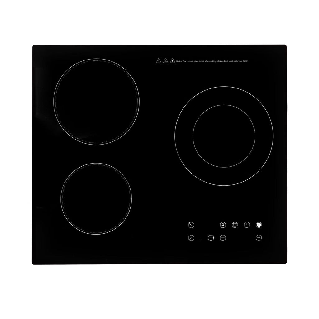 Aiqidi 2600W Electric Ceramic Cooktop 3 Burners Built-in Electric Cooktop Sensor Touch Control Countertop Electric Hot Plate Stove Top with Kid Safety Lock and Timer 9 Heating Level 110V