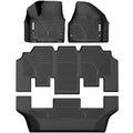 Ledkingdomus Floor Mats 3 Row Liner Set Black for 2017-2021 Chrysler Pacifica 1st 2nd 3rd Floor Liners all weather