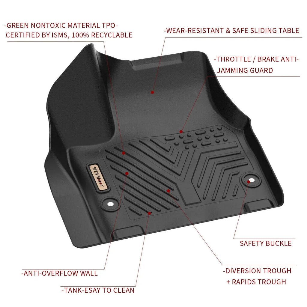 Ledkingdomus Floor Mats 3 Row Liner Set Black for 2017-2021 Chrysler Pacifica 1st 2nd 3rd Floor Liners all weather