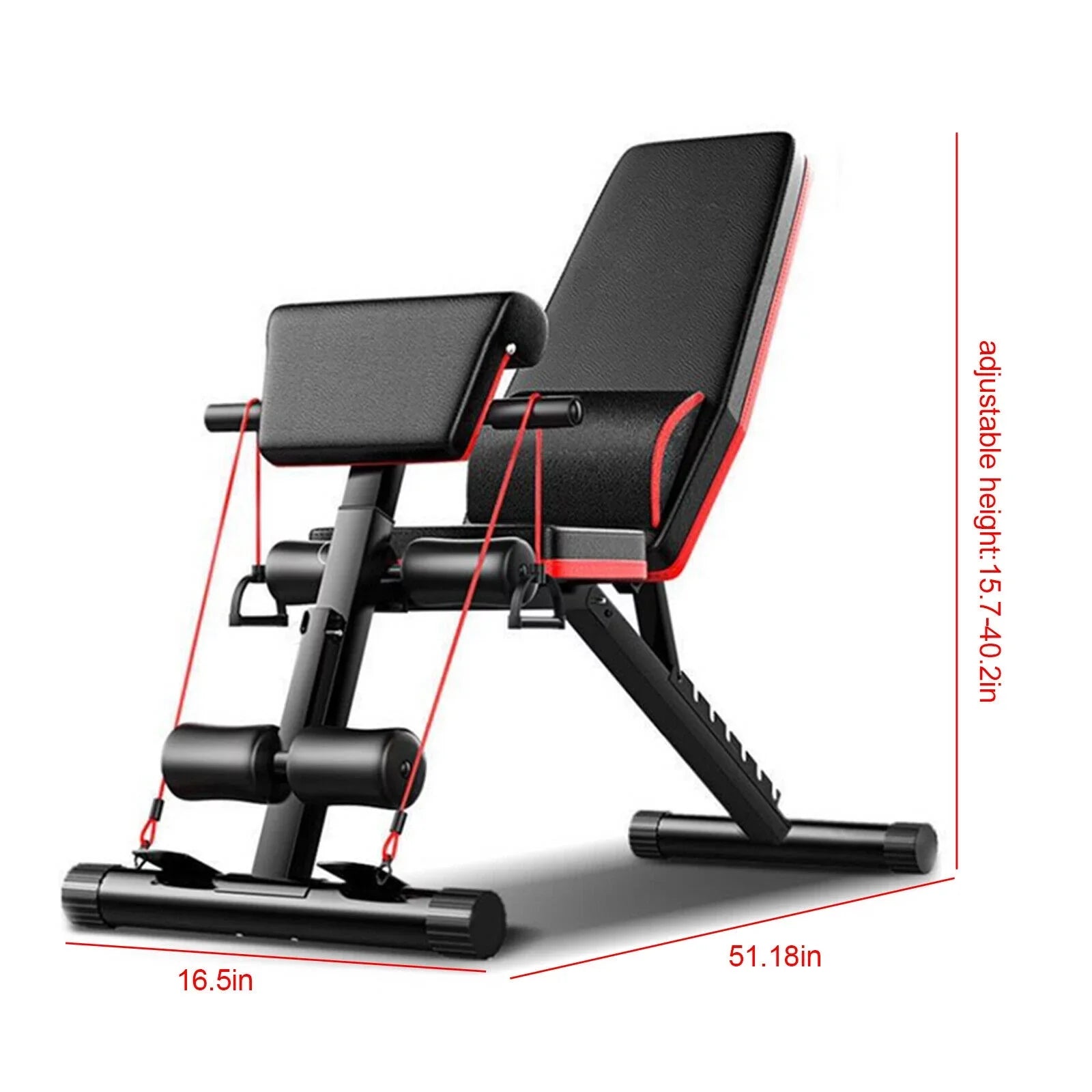 TOOL1SHOoo Foldable Adjustable Weight Bench Incline Decline Exercise for Full Body Workout Home Gym with Fast Folding