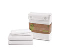 100% Organic Cotton Pure White King-Sheets Set 4-Piece Percale Weave Bedding Sheets for Bed Breathable Fits Mattress Upto 15" Deep