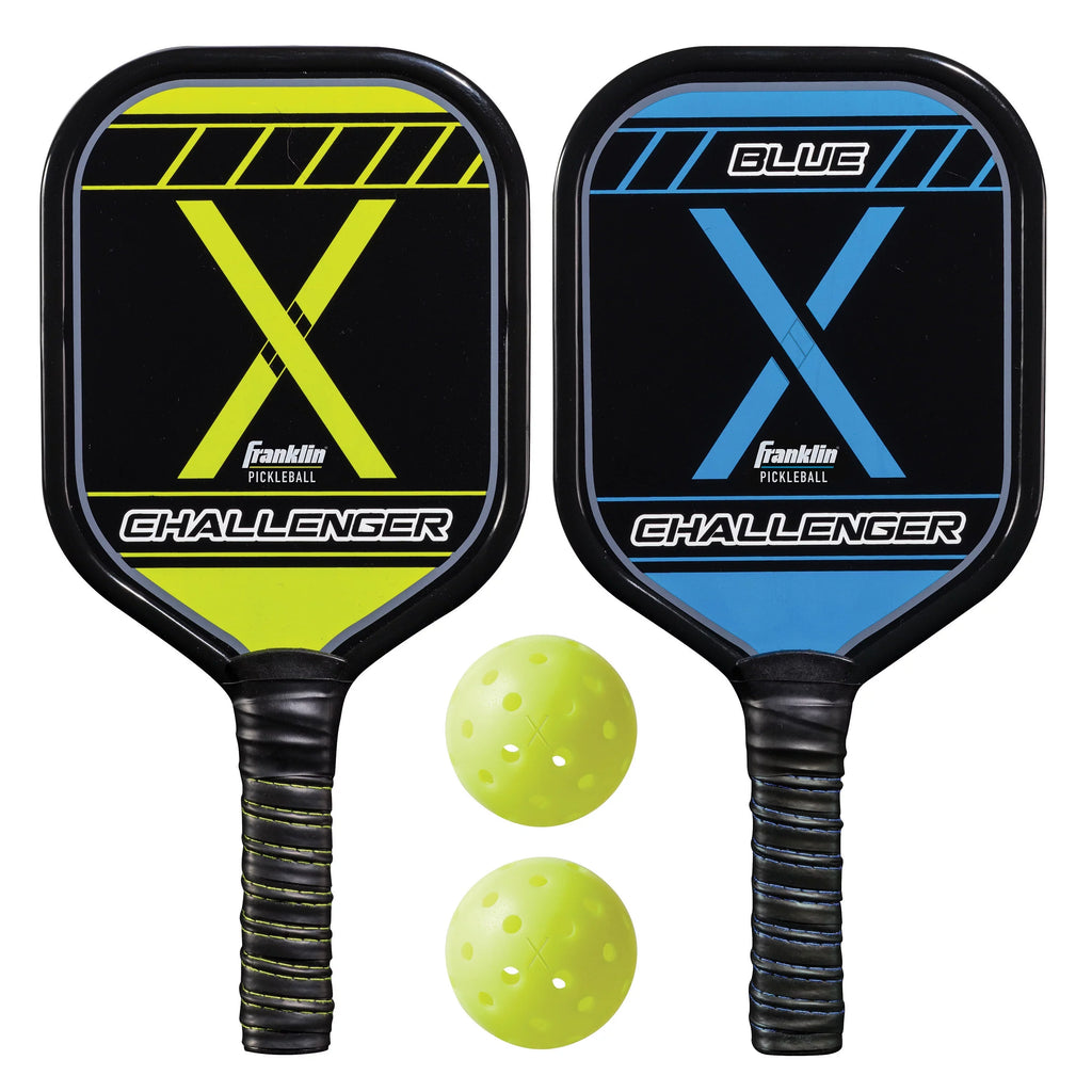 Franklin Sports Pickle Ball Paddle and Pickle Ball Starter Set - Includes 2 Aluminum Pickle Ball Paddles and 2 Franklin X-40 Pickle Balls -  App roved