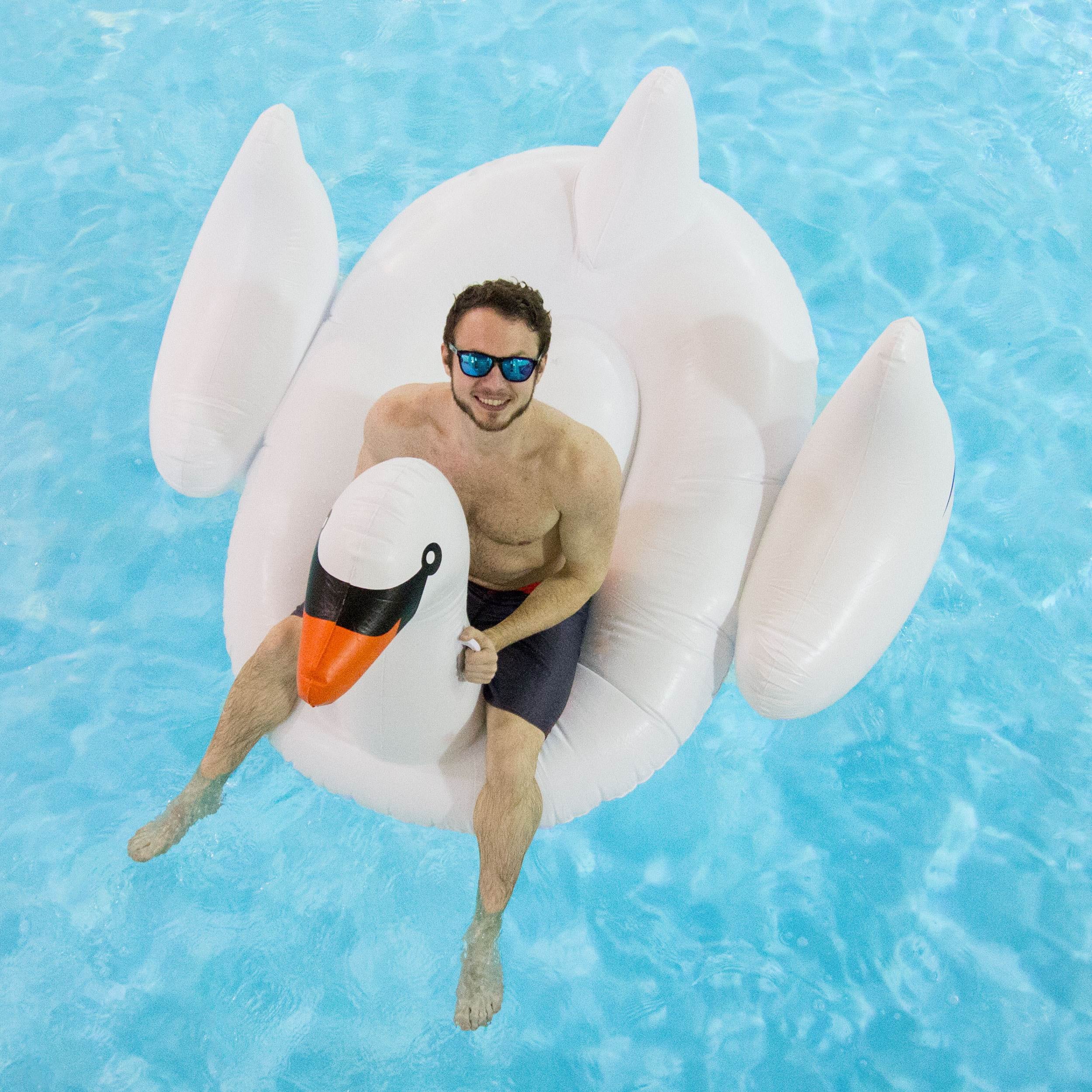 3-Pack Swimline Giant Inflatable Ride-On 75-Inch Swan Floats | 3 x 90621