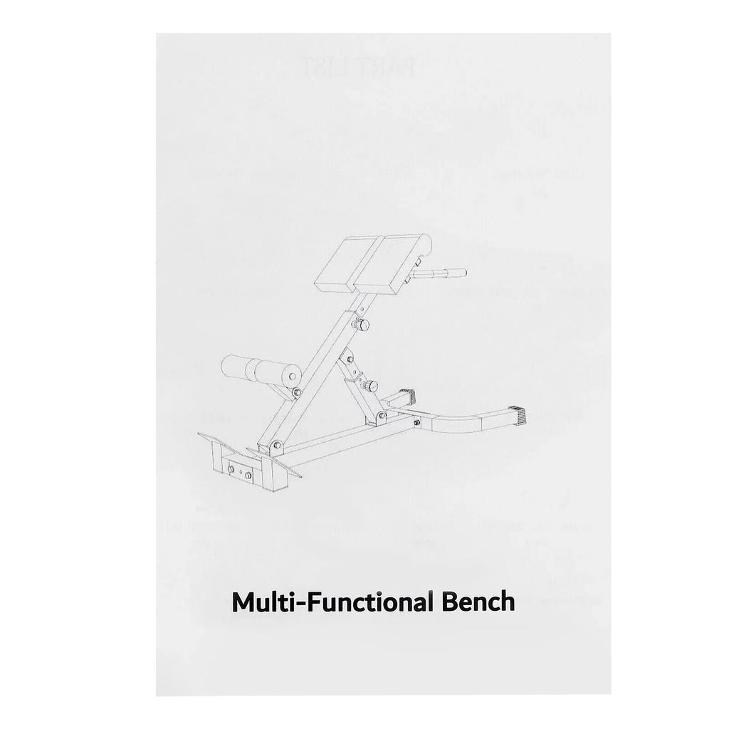 Multi-Functional Bench Roman Chair Back Extension Machine, Adjustable Hyperextension Bench - Hamstring Black 40.55*27.55*44.48 in