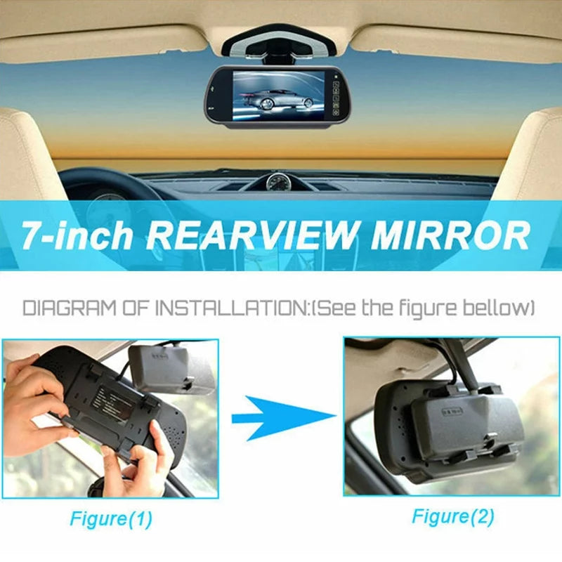7"  Car Rear View MonitorSensors Lens Screenfor Bus Car Reversing Camera