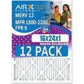 16x24x1 Air Filter  13 Rating, 12 Pack of Furnace Filters Comparable to  1500 - 2200 &  9 - Made in  by     .