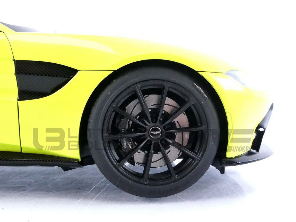 2019 Aston Martin Vantage  (Right Hand Drive) Lime Essence Green with Carbon Top 1/18 Model Car by Autoart