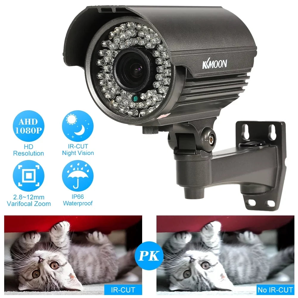 Walmeck 1080P  Bullet  Analog Camera 2.8~12mm Manual Zoom Varifocal Lens 1/3” for Sony  2.0MP - 72   Night Vision Weatherproof Indoor Outdoor   System