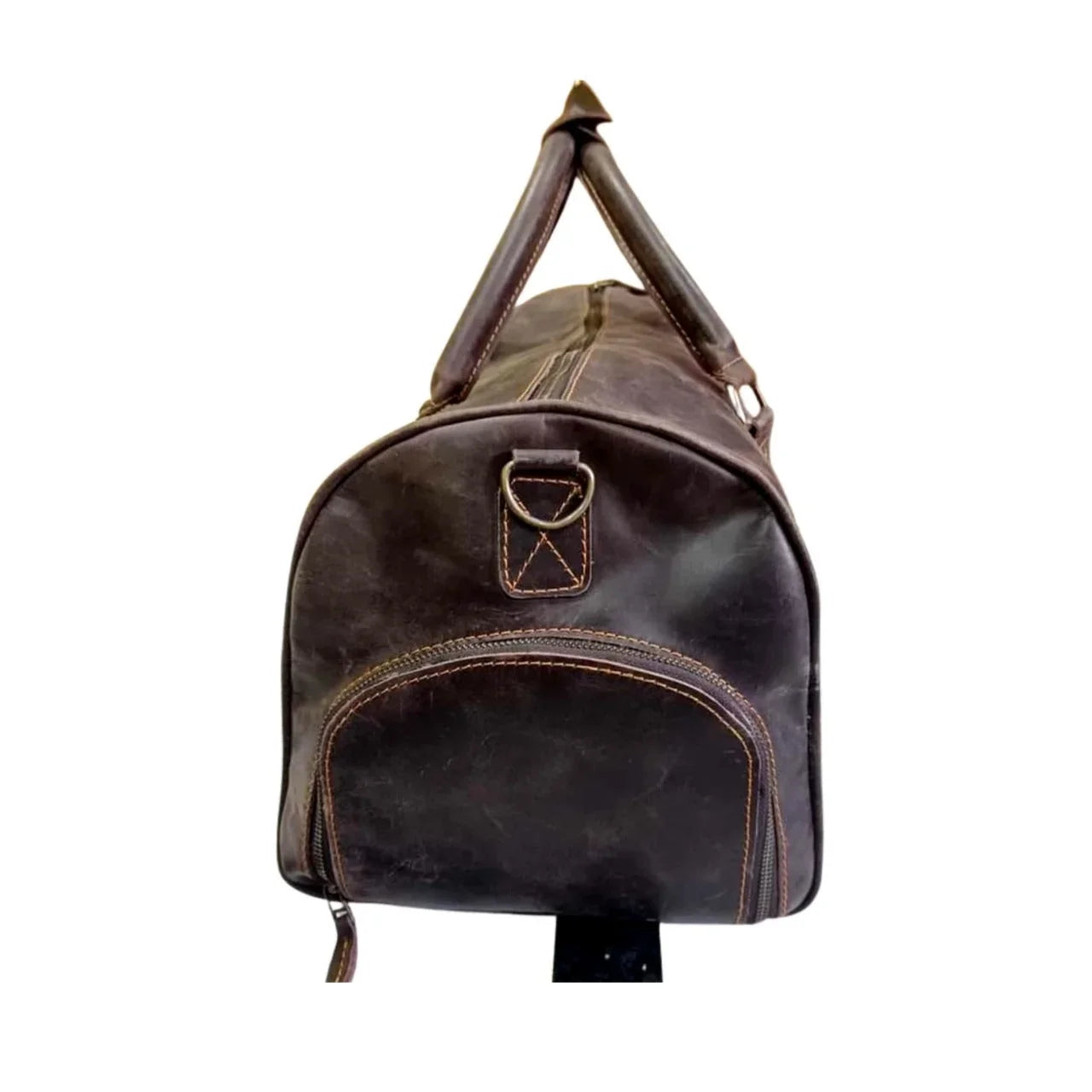 Cow Leather Duffle Bag Dark Brown Leather Gym & Travel Luggage Bag