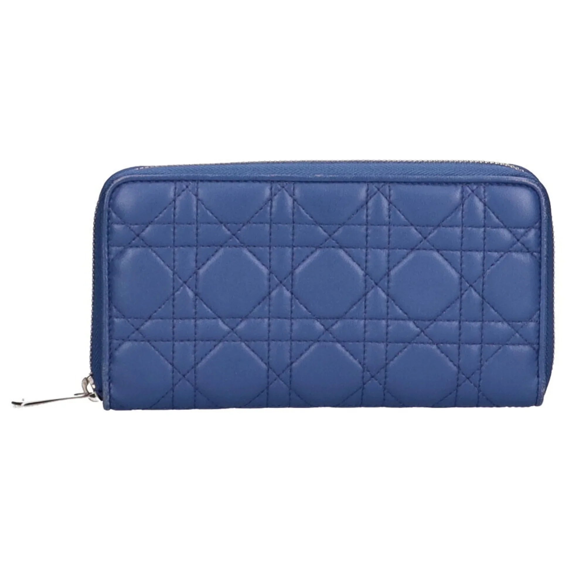 Pre-Owned Christian Dior Voyageur lady long wallet lambskin ladies (Good)