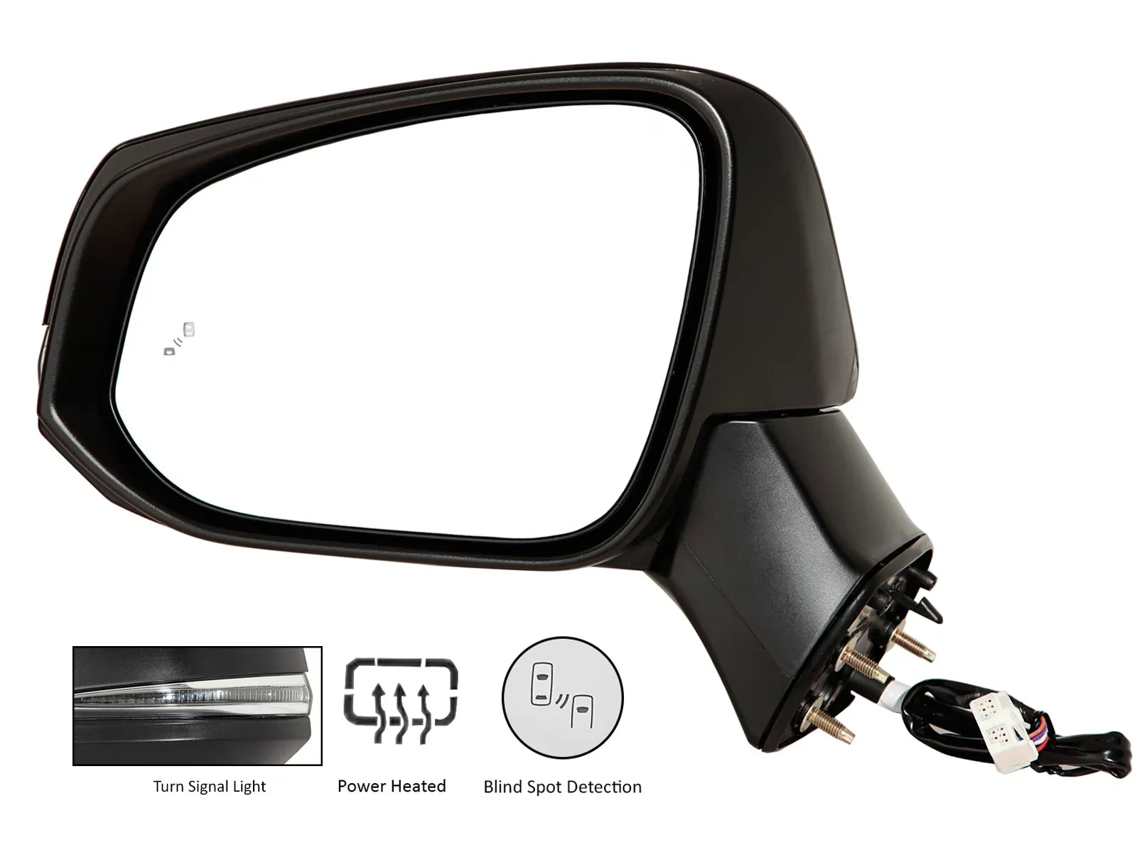Replacement Exterior Rear View Mirror fits 2019 - 2022 Toyota RAV4 Power Heated with Blind Spot Detection Signal Light Smooth Cap Driver Left Side 8794042E11 TO1320388