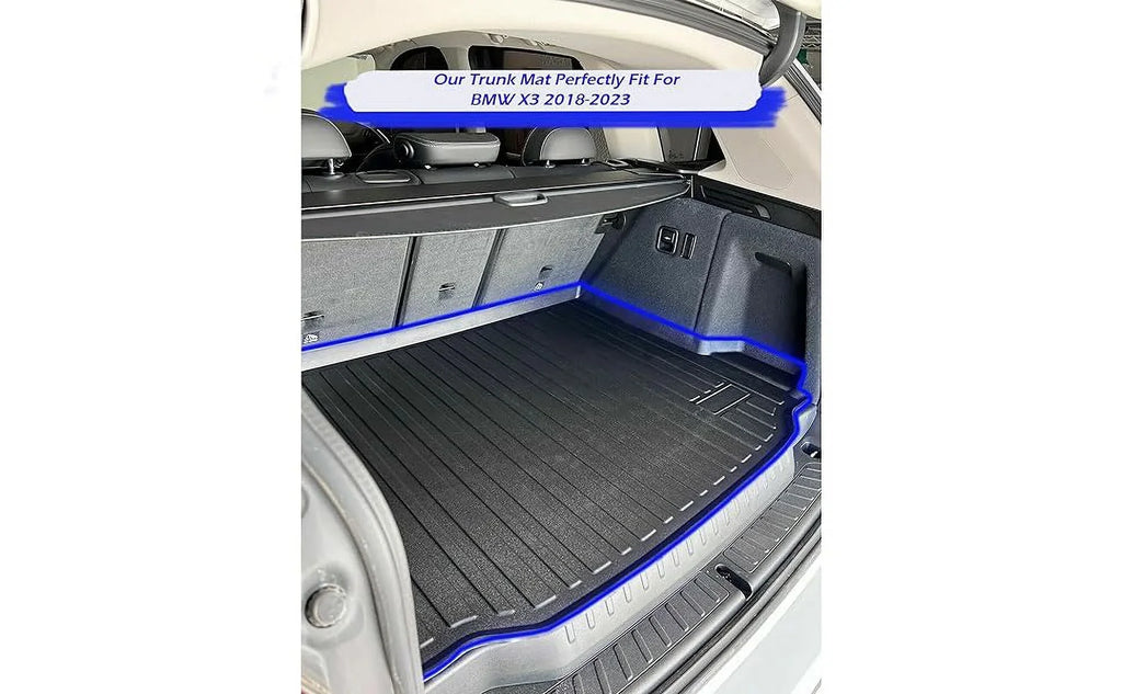 Cargo Liner – Trunk Mat for  X3 2018-2024 – Weather-Resistant Trunk Mats for Cars with Raised Lip – Non-Slip Car Trunk Mat Rubber – Easy to Install – Laser Pre-Cut Design