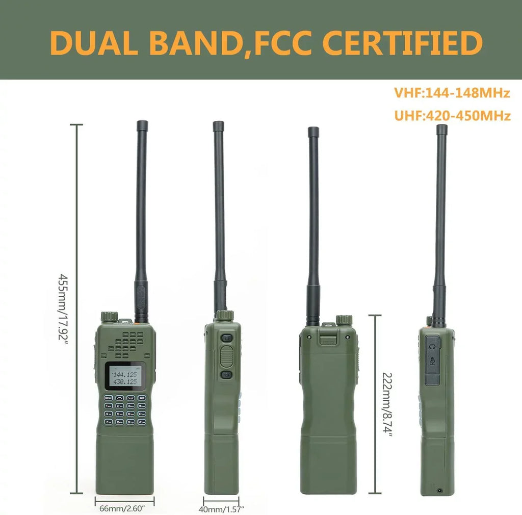 &BaofengAR-152 10W Long Range Rechargeable Two Way Radio with -152 Shoulder mic,18.8 inch Tactical Foldable Antenna, Charger Cable,-152 Bag and Programming Cable Walkie Talkie Full Kit