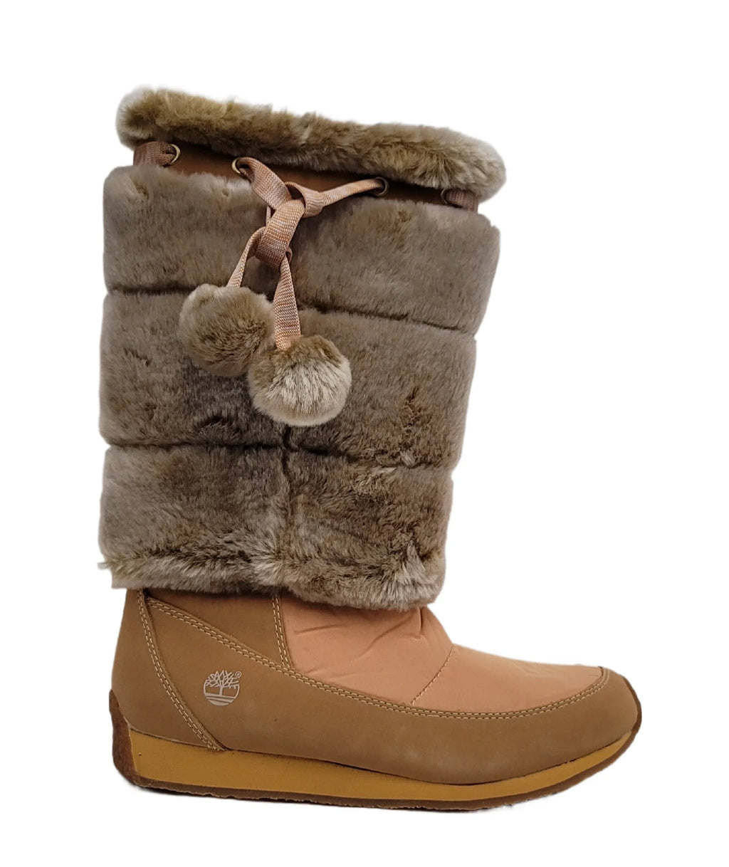 Timberland Junior Big Kid Winterberry Tall Fur Medium Boot Wheat 59996 size 6