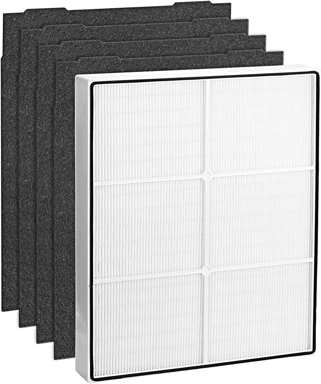 Filter and 4 Pre-Carbon Filters for Whirlpool Whispure Compatible Replacement for Air Purifiers AP300, AP350, AP450, AP510 Series Part# 8171434K, 1183054K, 1183054