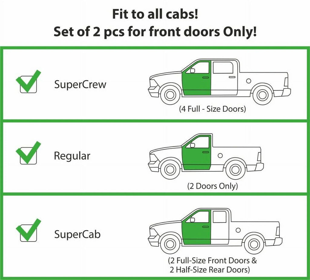 in-Channel Incredibly Durable Rain Guards for Ford F150 2015-2020 Regular Cab, Original Window Deflectors, Vent Window Visors, Vent Deflector, Dark Smoke Truck Accessories, 2 pcs- 315008LP