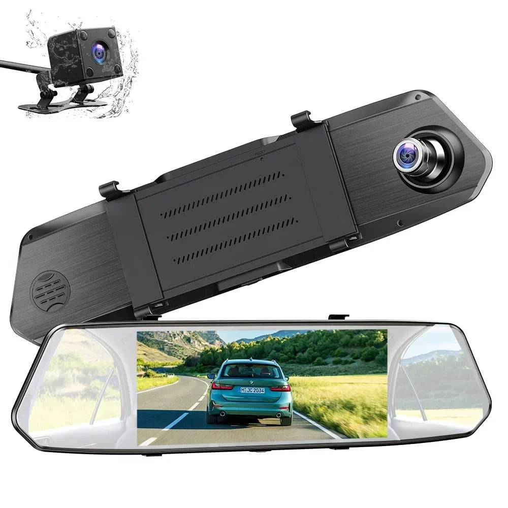 Dash Camera 1080P Mirror Dual Dash Cam Front and Rear,  7"  Touch Screen, Infrared Night Vision, Motion Detection, G-Sensor