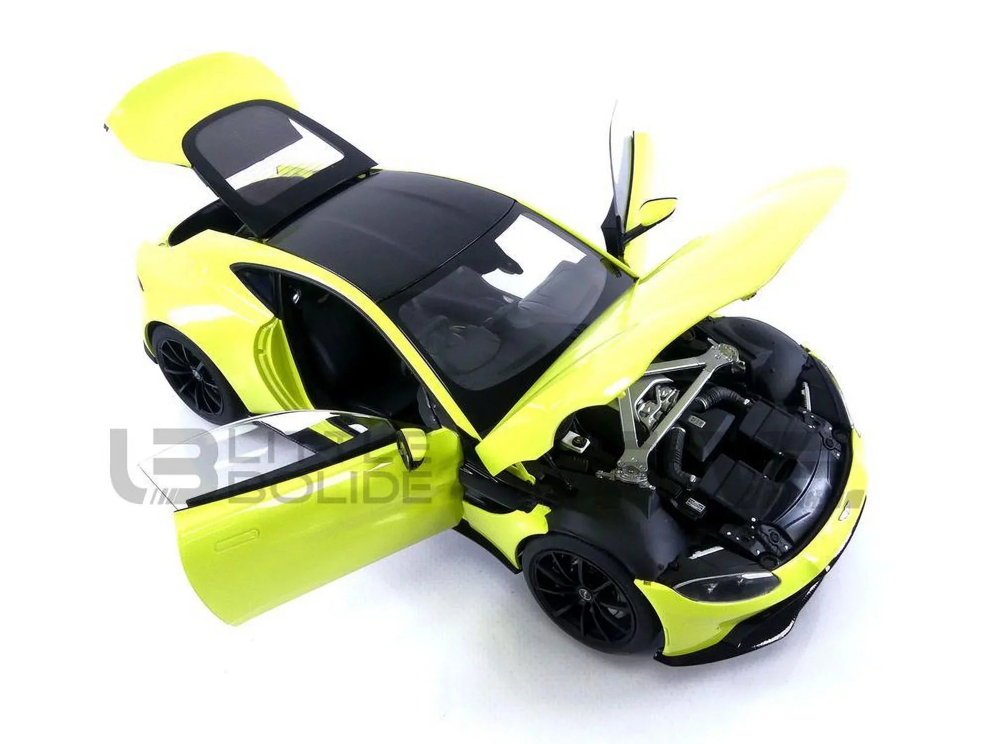 2019 Aston Martin Vantage  (Right Hand Drive) Lime Essence Green with Carbon Top 1/18 Model Car by Autoart