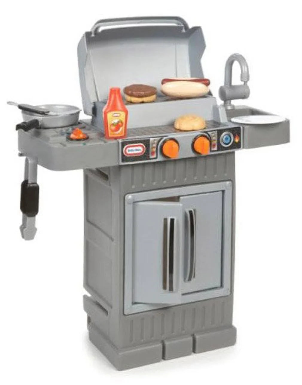 Little Tikes Cook 'n Grow  Grill 8-Piece Pretend Play Kitchen Toys Playset, Gray, For Kids Toddlers Boys Girls Ages 2 3 4+