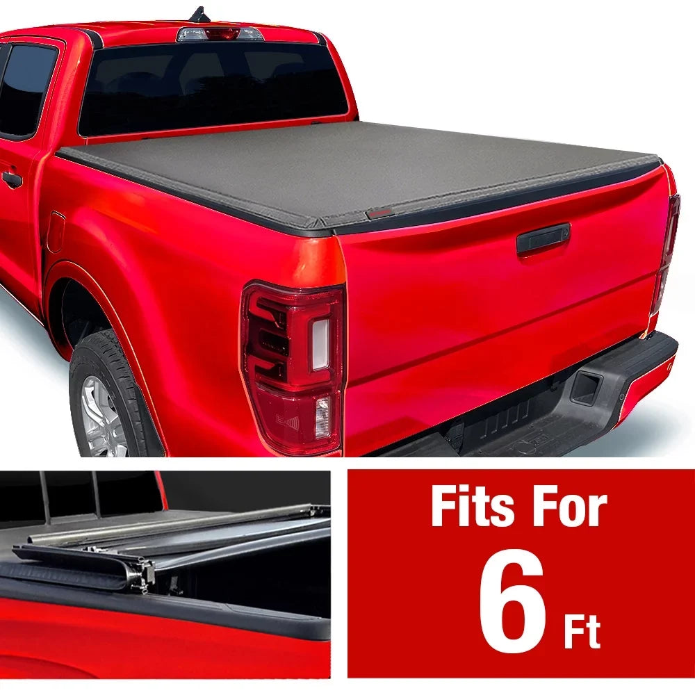 MaxMate Soft Tri-fold Truck Bed Tonneau Cover Compatible with 2019-2024 Ford Ranger | 6' (73") Bed | TCF371067