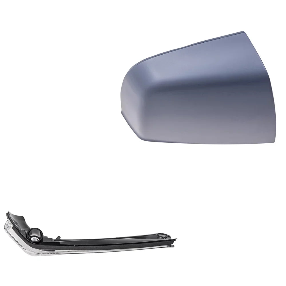 Brock Aftermarket Replacement Passenger Right Door Mirror Cover Paint To Match Gray And Turn Signal Light Set Compatible With 2015-2021  Promaster City /Tradesman