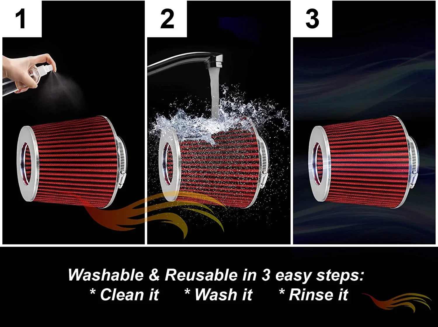 Rtunes Racing Short Ram Air Intake Kit + Filter Combo  Compatible For 02-07 Mitsubishi Lancer 2.0L