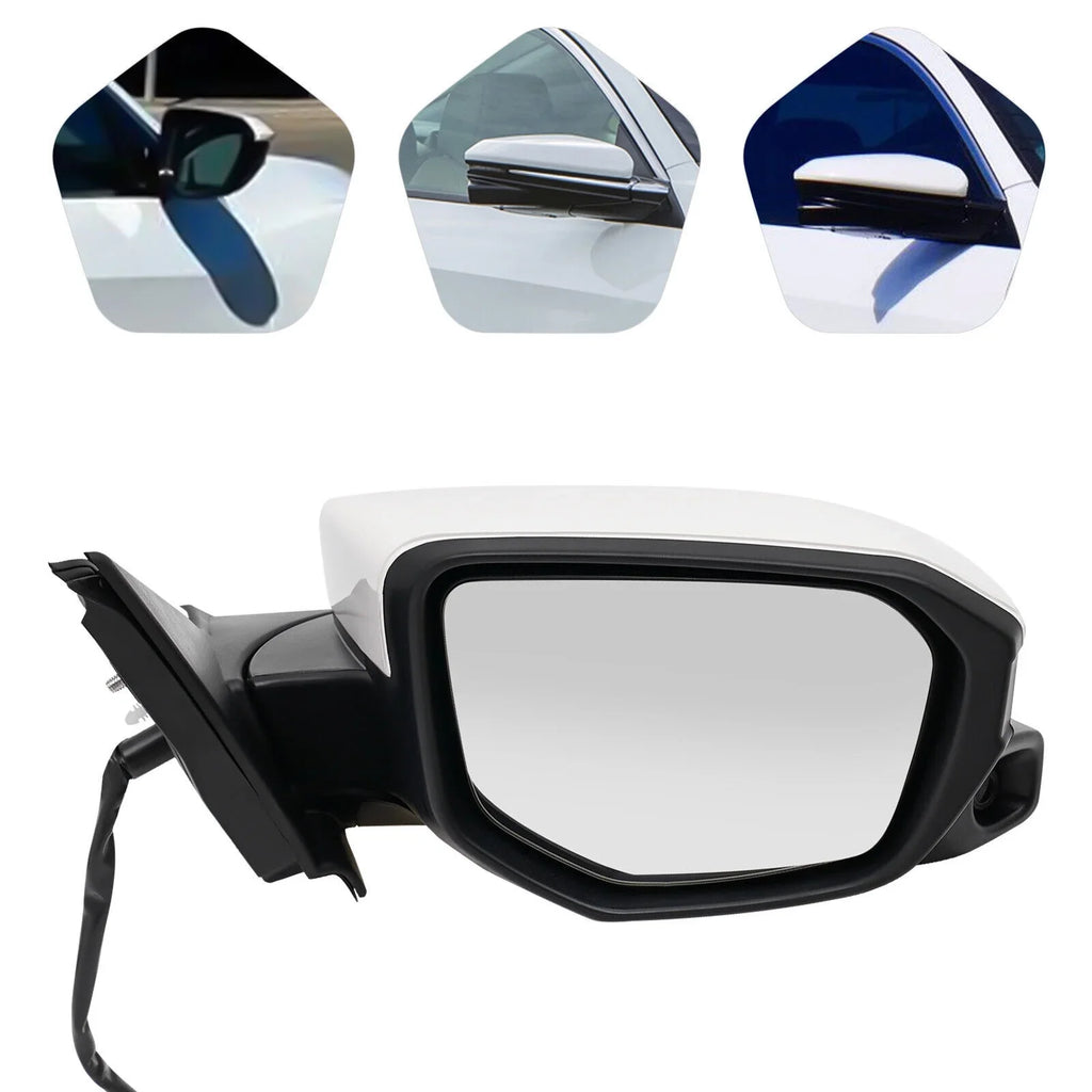 Right Side Mirror Power Heated View Camera Fit 2016-2020 Honda Civic Sedan White