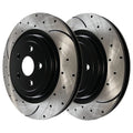 AutoShack Front Drilled Slotted Brake Rotors Black Set of 2 Driver and Passenger Side Replacement for 2012 2013 2014 Chrysler 200 2008-2009 Dodge Caliber 2012-2014 Avenger 2.4L 3.6L V6  PR63060LR