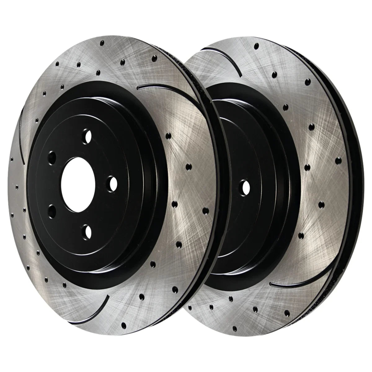 AutoShack Front Drilled Slotted Brake Rotors Black Set of 2 Driver and Passenger Side Replacement for 2012 2013 2014 Chrysler 200 2008-2009 Dodge Caliber 2012-2014 Avenger 2.4L 3.6L V6  PR63060LR