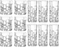 Cristalleria Italiana Crystal Glass Drinkware Set  Whiskey 11 oz & Highball Tumbler 11.5 oz, 12 Count Pack of 1