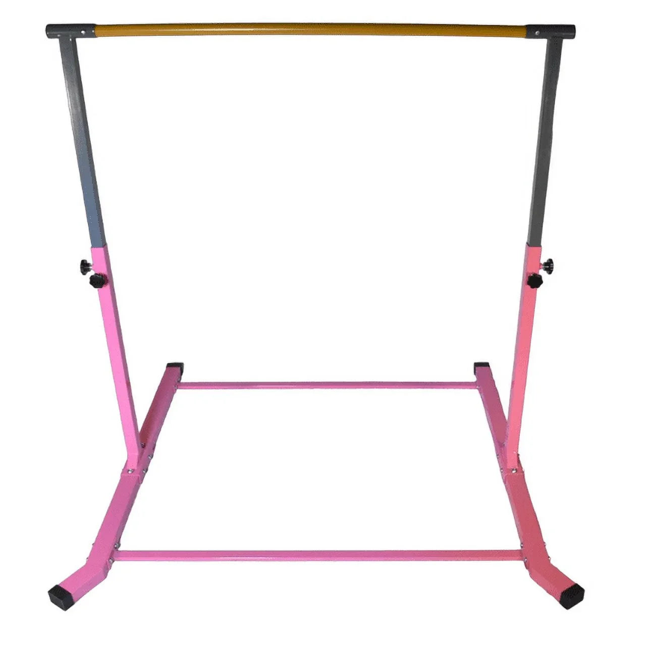 5-Star  Pink Gymnastic Kip Bar, Adjustable 3-5FT, Kids Junior Training, Heavy-Duty, Curved Legs, Home Gym Equipment