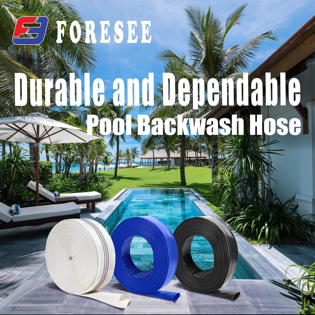 Heavy-duty  Lay-Flat Water Hose - High tensile strength fiber reinforcement for pool equipment