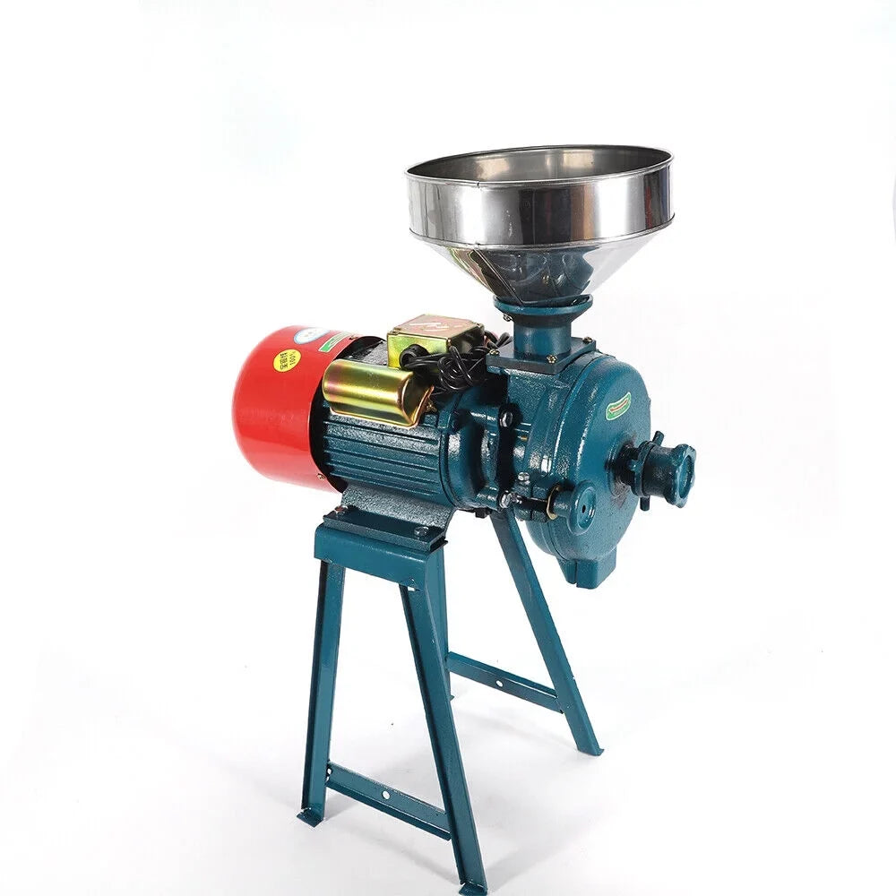 ZhdnBhnos 2200W 220V Electric Grain Flour Grinder Mill Commercial Heavy Duty Corn Wheat Cereal Dry Feed Grinder Pulverizer Machine w/ Funnel 1400r/Min
