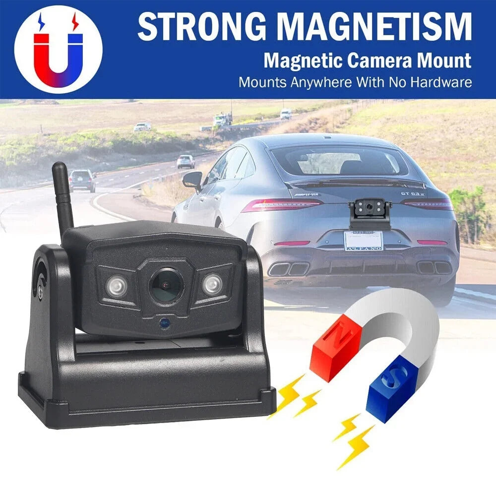 Paddsun Magnetic WiFi Wireless Backup Camera - 9600mAh Battery, Front/Rear View for Enhanced Vehicle Safety