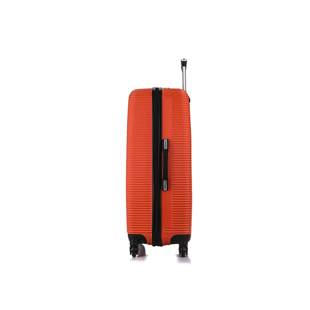 InUSA Royal Large Plastic 4-Wheel Spinner Luggage Orange (IUROY00L-)